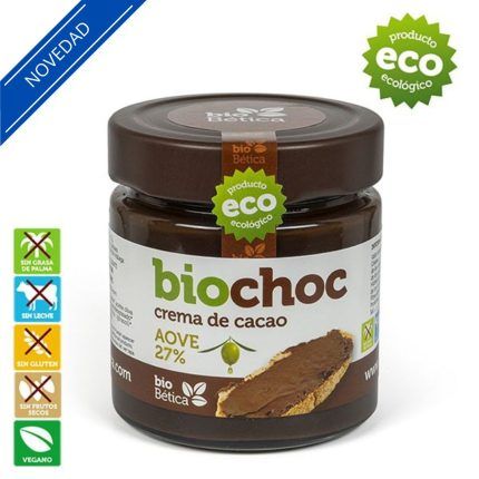 crema de cacao con aceite de oliva virgen extra ecologico vegano biochoc sin gluten sin frutos secos